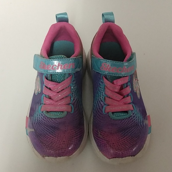Skechers sneakers youth size 11 pink/purple and blue - Picture 2 of 11